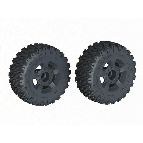 ARRMA dBoots 'Ragnarok MT' Tire Set Glued, Black (2) ARA-1383
