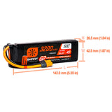 Spektrum 14.8V 3200mAh 4S 50C Smart G2 LiPo Battery: IC3