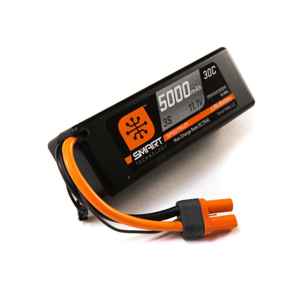 Spektrum 11.1V 5000mAh 3S 30C Smart Hardcase LiPo Battery: IC5