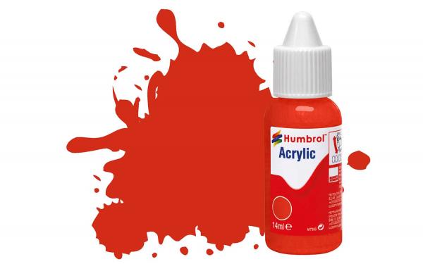 Humbrol Acrylic Paint: 174 - Signal Red - Satin