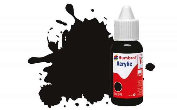 Humbrol Acrylic Paint: 85 - Black - Satin