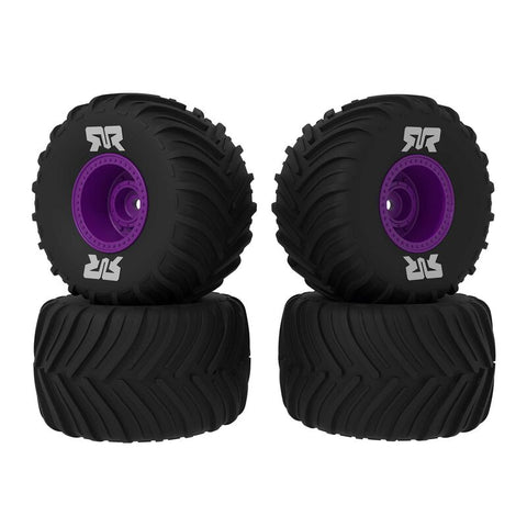 ARRMA dBoots Chevron MT Tire Set Glued, Purple (2 Pairs): GROM ARA-2611