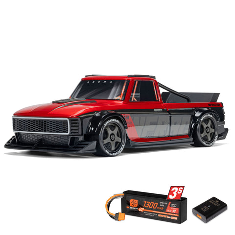 ARRMA 1/12 INFRACTION GROM 3S 4X4 Ready-To-Run Brushless All-Road Street Bash (Battery & Charger Included), Red/Black