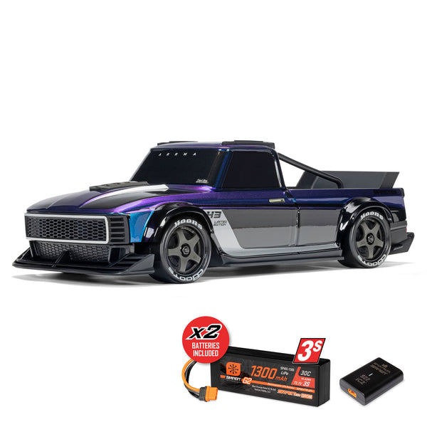 ARRMA 1/12 INFRACTION GROM 3S 4X4 Ready-To-Run Brushless All-Road Street Bash ((2 x 3S Battery & Charger Included), Blue/Black