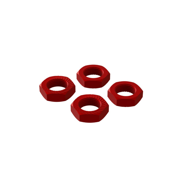 ARA310906 ARRMA Aluminum Wheel Nut, 17mm Red (4)