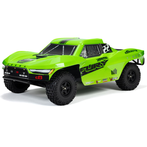 ARRMA 1/10 FURY 2WD RTR Brushed Short Course Truck (Battery & Charger Included), Green