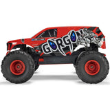 ARRMA 1/10 GORGON 2WD RTR Brushed Monster Truck (Battery & Charger Included), Red