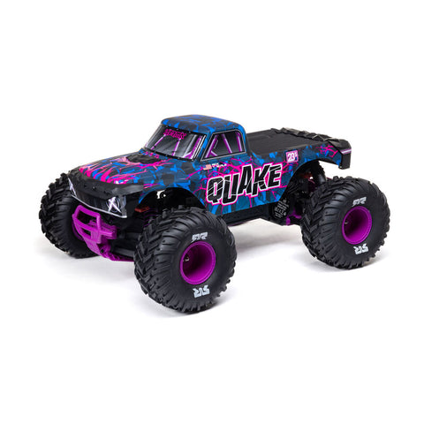ARRMA 1/10 QUAKE 223S DSC 2WD RTR Brushless Monster Truck, Purple WITHOUT Battery & Charger