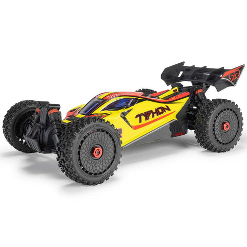 ARRMA 1/8 TYPHON MEGA 665 4X4 RTR Brushed Buggy, Yellow (No Batt+No Chgr)