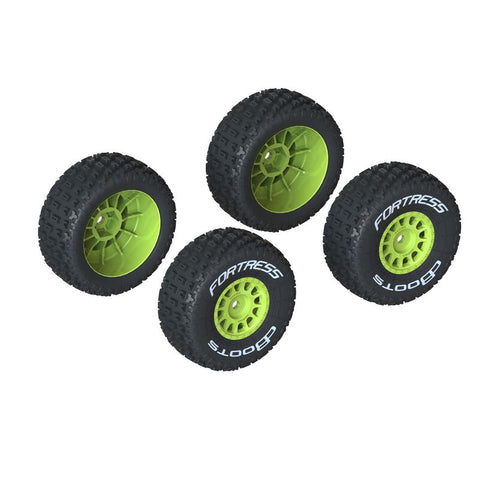 ARRMA dBoots 'FORTRESS' Tire Set Glued, Yellow (2 Pairs) ARA550115