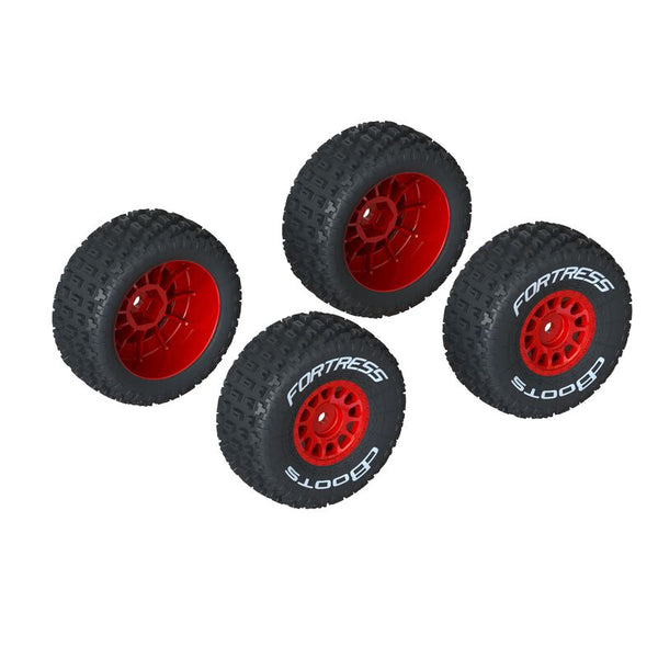 ARRMA dBoots 'FORTRESS' Tire Set Glued, Red (2 Pairs) ARA550116