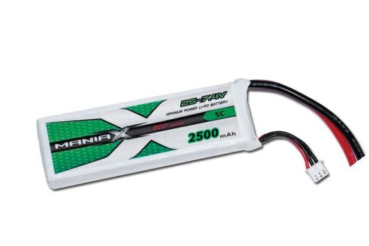 ManiaX 2S 2500mAh 5C 7.4V Lipo Battery Rx