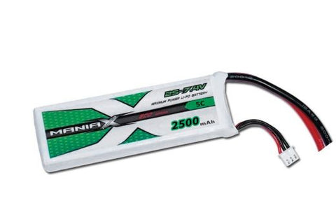 ManiaX 2S 2500mAh 5C 7.4V Lipo Battery Rx