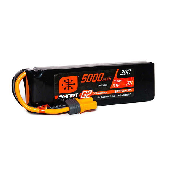 Spektrum 11.1V 5000mAh 3S Smart G2 LiPo Battery 30C: IC3