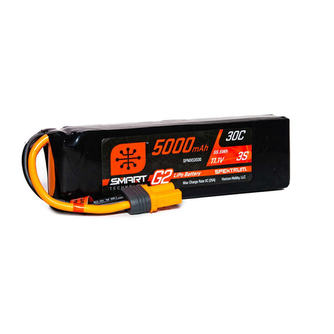 Spektrum 11.1V 5000mAh 3S Smart G2 LiPo Battery 30C: IC3