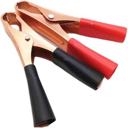 MHS Large Crocodile Clips Pair Red + Black 70mm