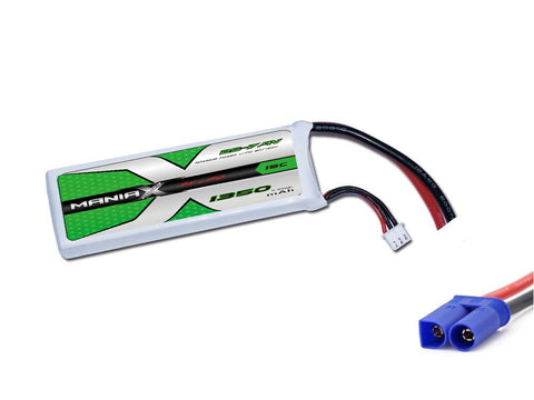 ManiaX 2S 1350mAh 15C 7.4V Lipo Battery Rx