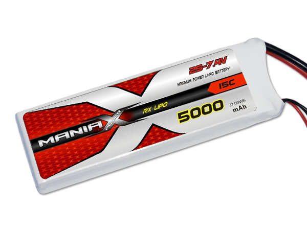 ManiaX 2S 5000mAh 15C 7.4V Lipo Battery Rx