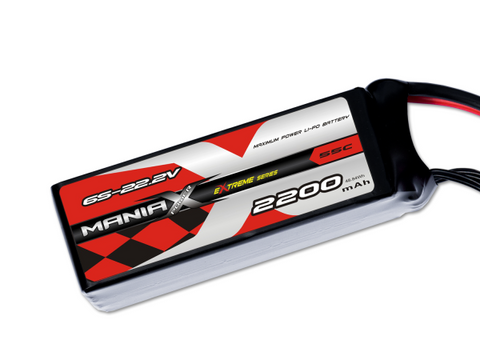 ManiaX 6S 2200mAh 55C 22.2V Lipo Battery