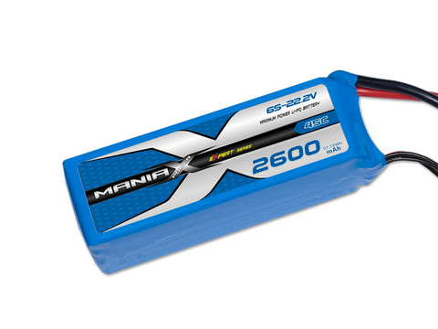 ManiaX 6S 2600mAh 45C 22.2V Lipo Battery
