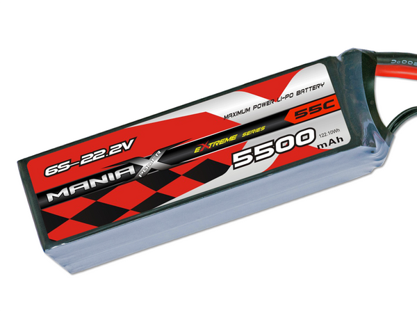 ManiaX 6S 5500mAh 55C 22.2V Lipo Battery eXtreme