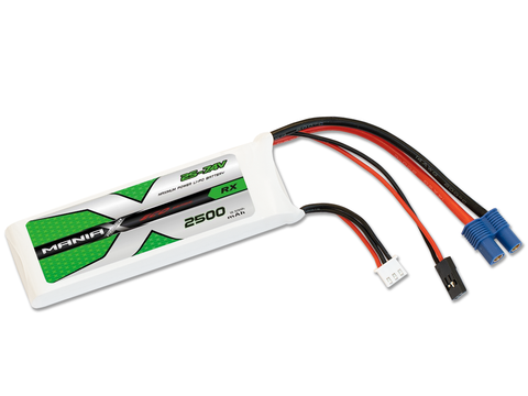 ManiaX 2S 2500mAh 5C 7.4V Lipo Battery Rx