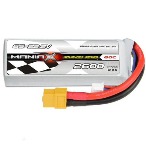 ManiaX 6S 2600mAh 60C 22.2V Lipo Battery