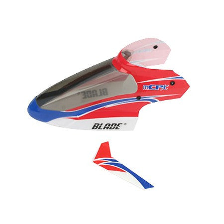 BLH3518 Blade mCP X Complete Red Canopy with Vertical Fin - Model Heli Services