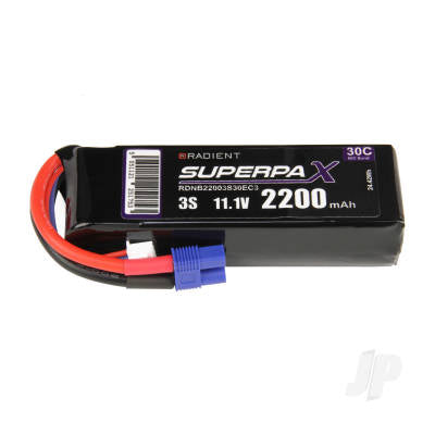 Radient 2200mAh 11.1V 30C 3S1P Lipo Battery Pack EC3
