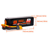 Spektrum 22.2V 1800mAh 6S 50C Smart G2 LiPo Battery: IC3