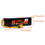 Spektrum 14.8V 2200mAh 4S 50C Smart G2 LiPo Battery: IC3