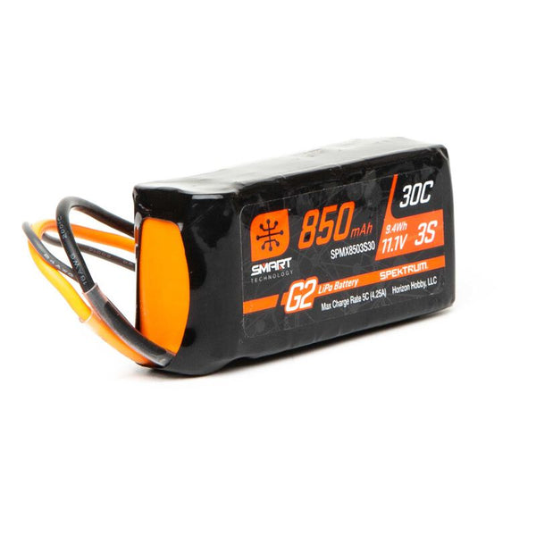 Spektrum 11.1V 850mAh 3S 30C Smart G2 LiPo Battery: IC2