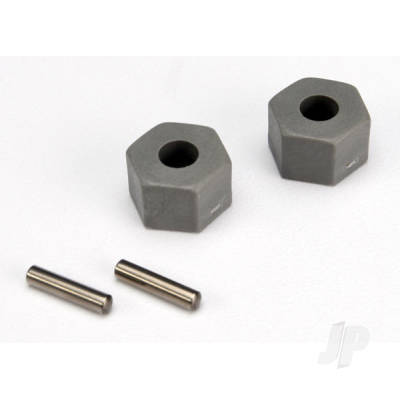 Traxxas 3654 Wheel hubs, hex (2)/ stub axle pins (2)